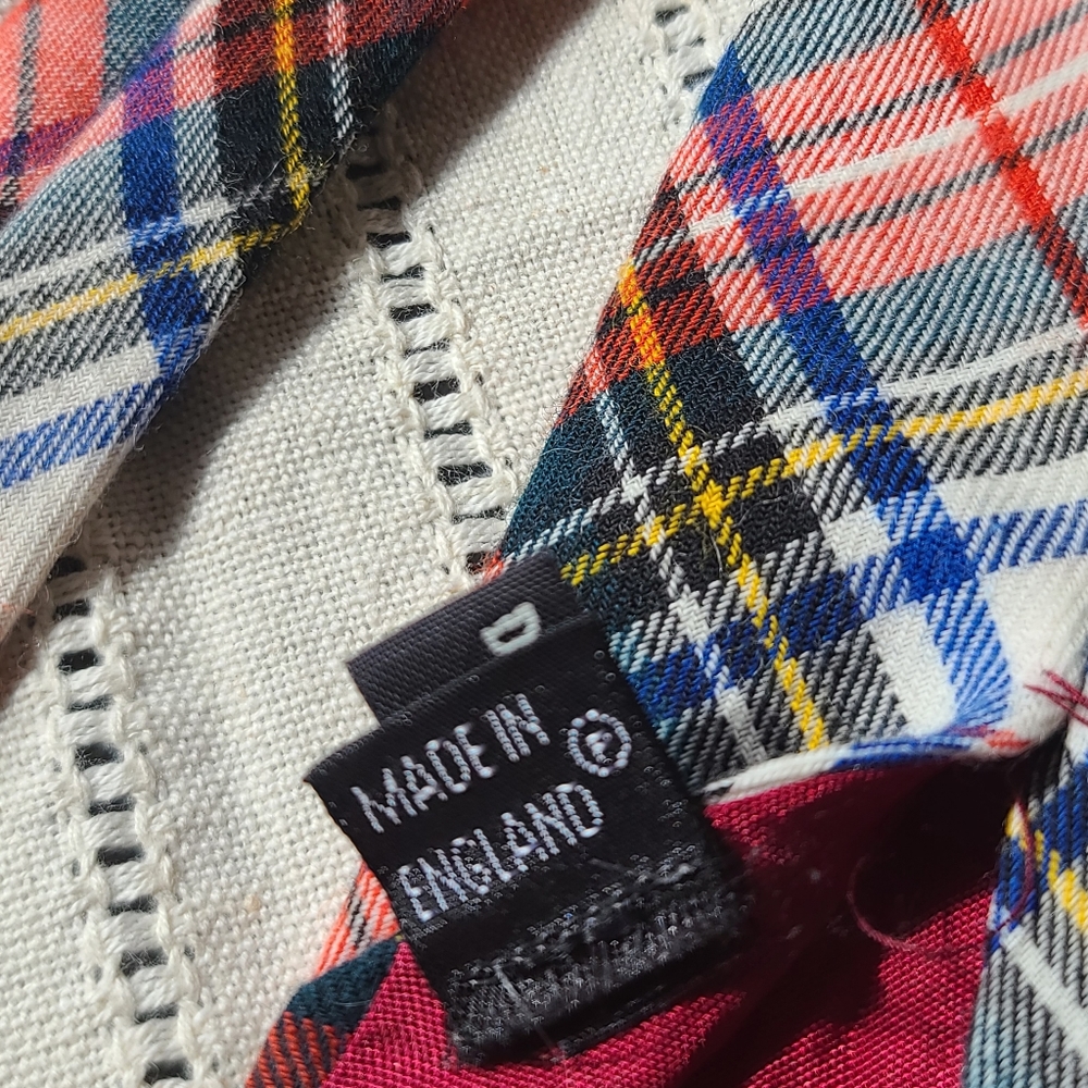 Viyella Vintage plaid tie Michelson's of London England made in Scotland - Picture 5 of 7